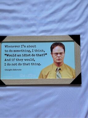 The Office Quote Plaque in Light Blue and Yellow-Dwight Scottie